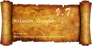 Volosin Tivadar névjegykártya